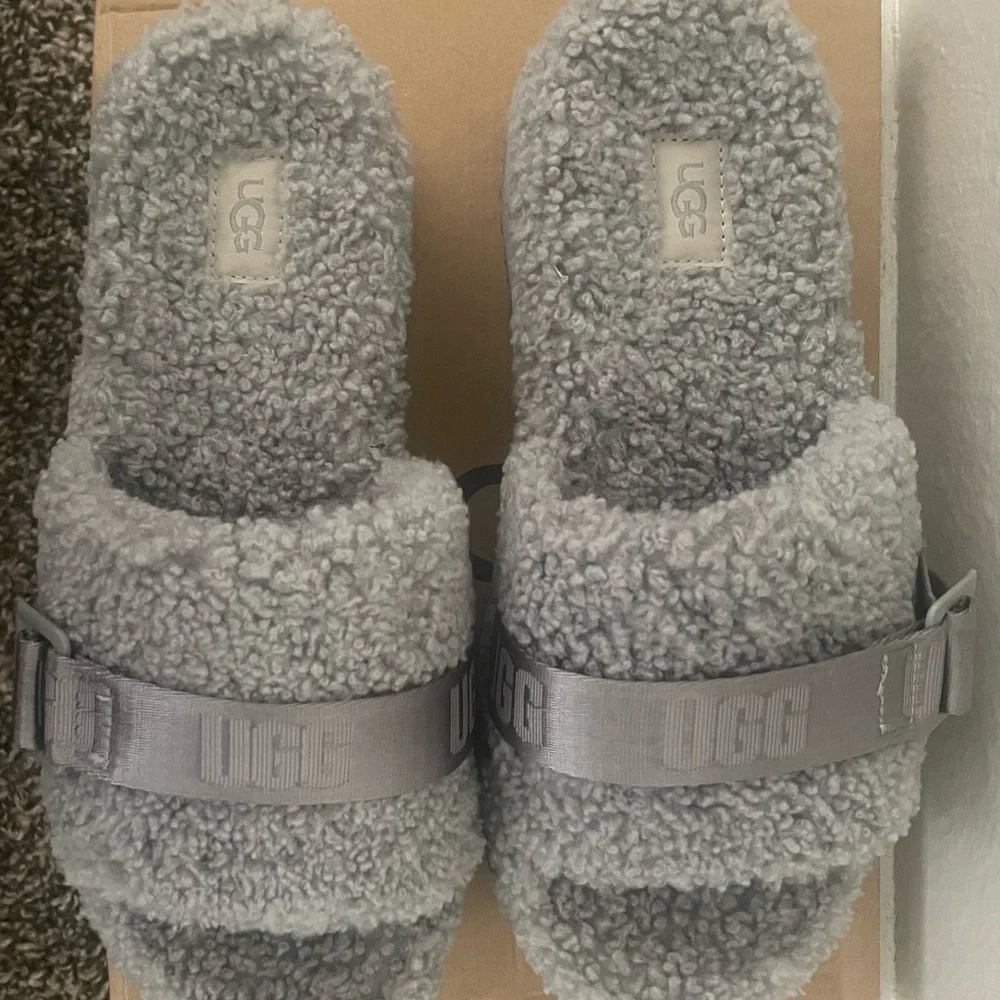 UGG Fluffita Slide Sandals- Gray - Picture 2 of 4
